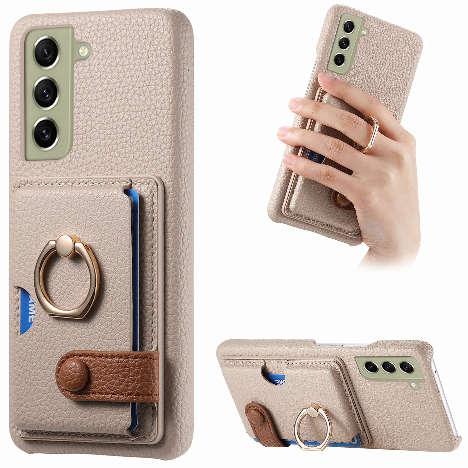 Y2 For Samsung Galaxy S21 FE 5G Cell Phone Case Rotation Ring Kickstand Leather+PC+TPU Cover Y2 For Samsung Galaxy S21 FE 5G Cell Phone Case Rotation Ring Kickstand Leather+PC+TPU Cover